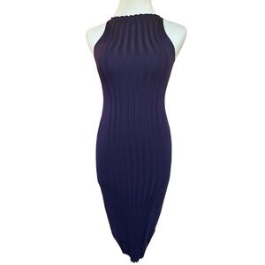 PattyBoutik Crewneck Sleeveless Ribbed Dress